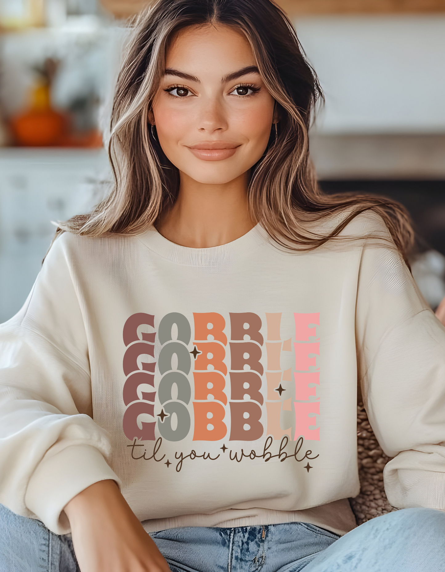 "Gobble til You Wobble" Thanksgiving Sweatshirt